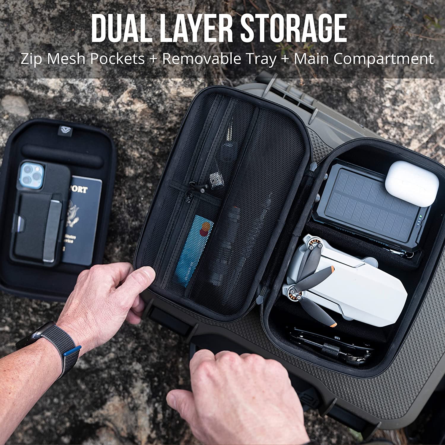 Vaultek- lifepod zip travel case dual layer pouch - black - MODLOCK