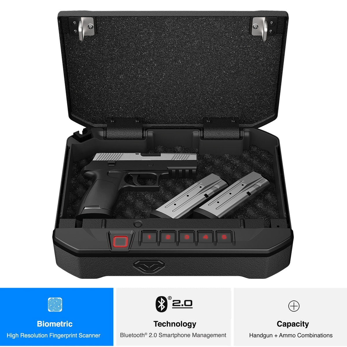 Vaultek - 10 Series VS10iSub-Compact Bluetooth and Biometric Gun Safe