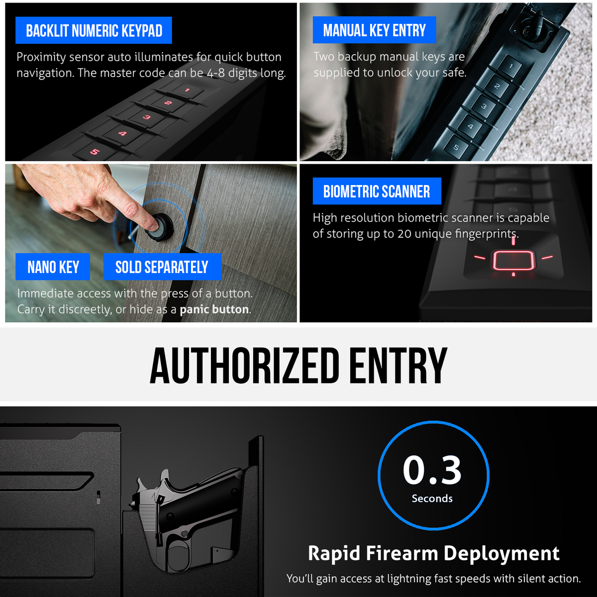Vaultek - NSL20i Quick Access Biometric and WiFi Slider Gun Safe