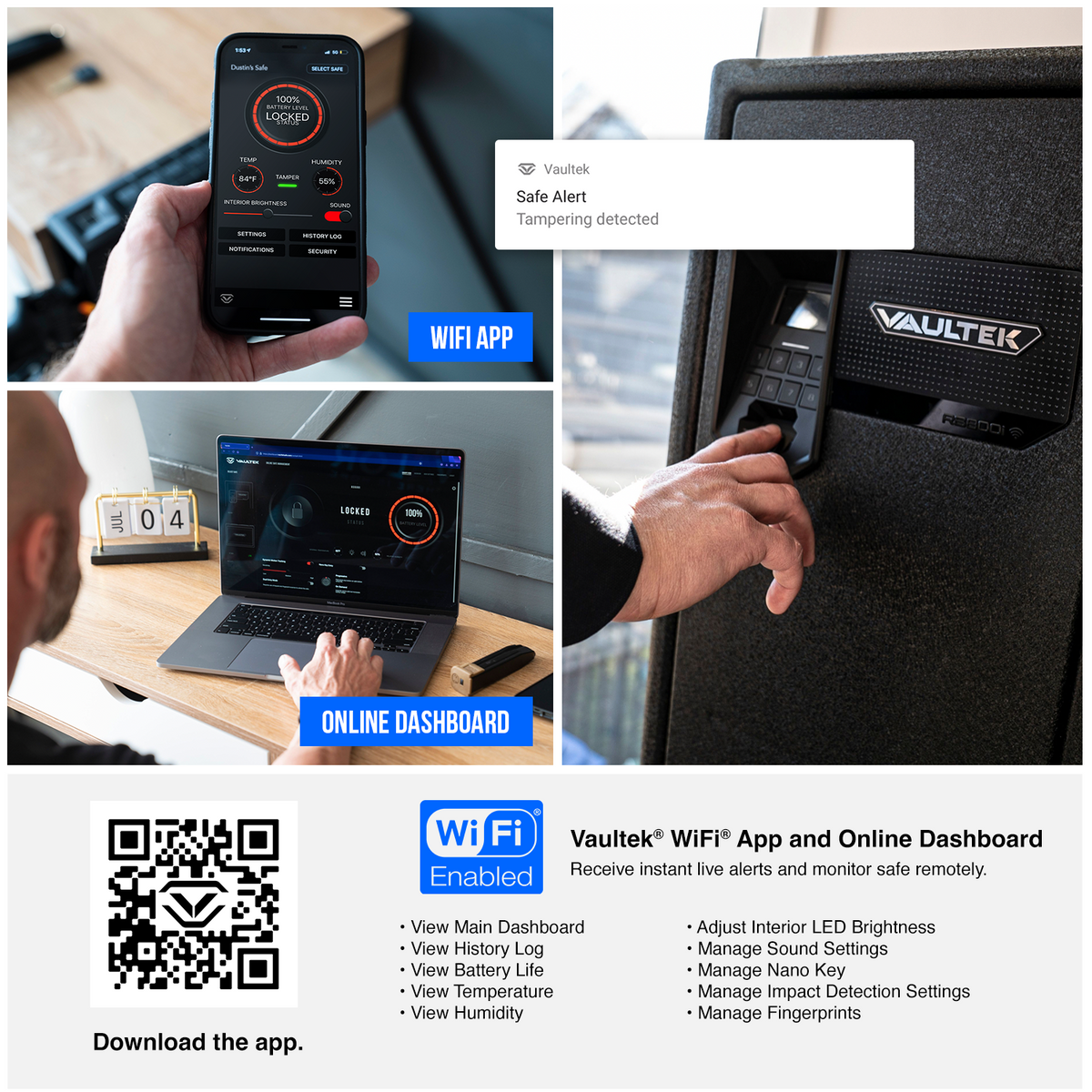 Vaultek® RS500i Rugged Wi-Fi Biometric Smart Rifle Safe