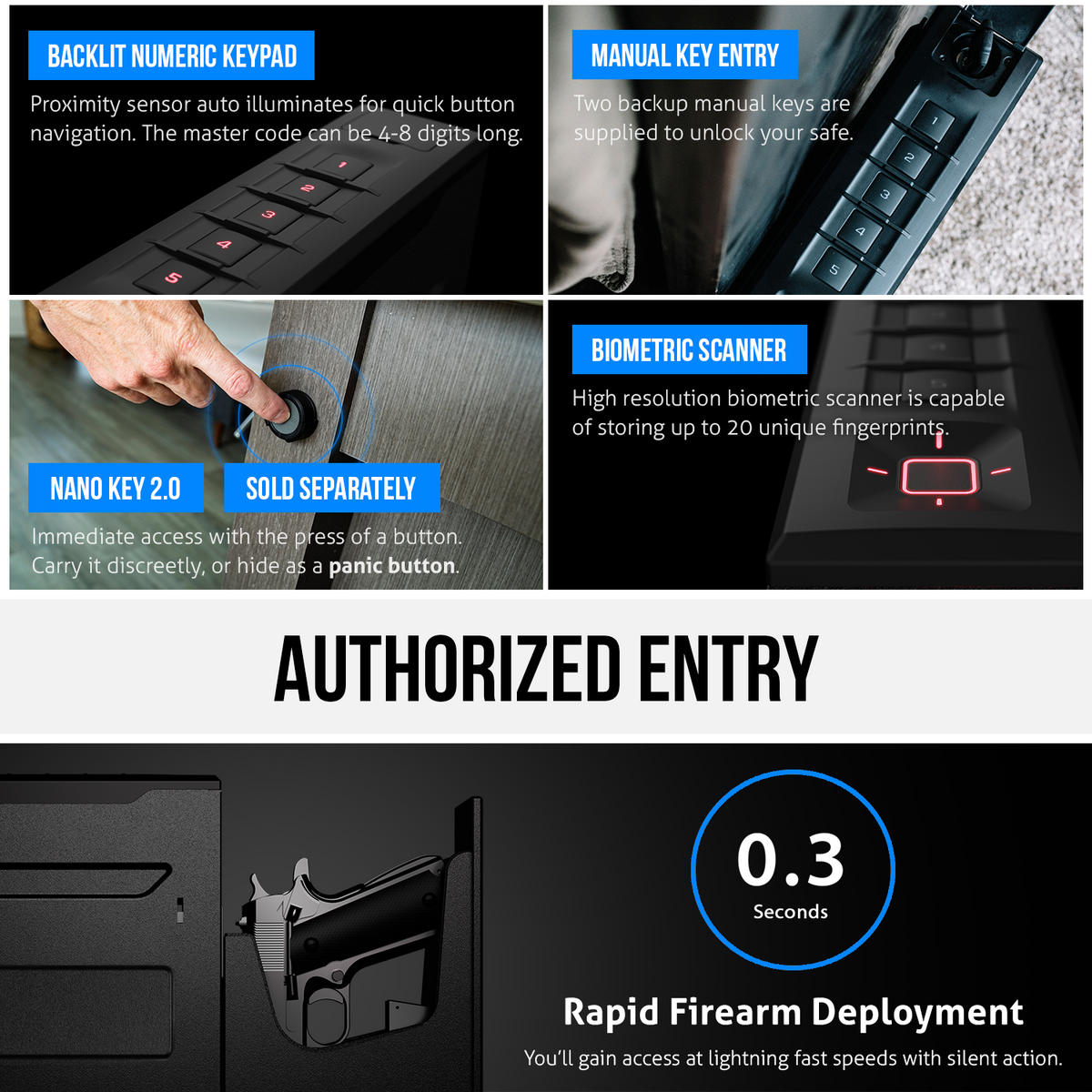 Vaultek® -SR20i Quick Access Biometric and Bluetooth 2.0 Slider Gun Safe