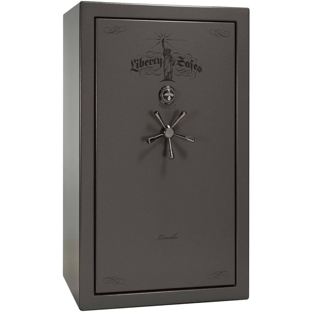 Lincoln Series | Level 5 Security | 110 Minute Fire Protection | 50 | Dimensions: 72.5&quot;(H) x 42&quot;(W) x 32&quot;(D) | Black Gloss | Mechanical Lock